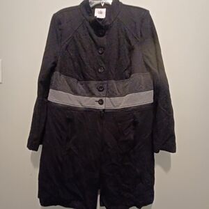 Cabi 3176 Convertible 2-in-1 Zip Off Jacket Coat Black Grey XL Ponte Womens